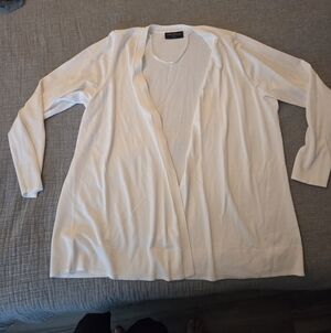 Lane Bryant White Open Front Cardigan